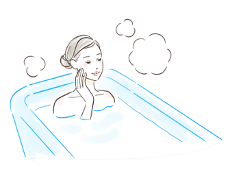 湯船に入った女性